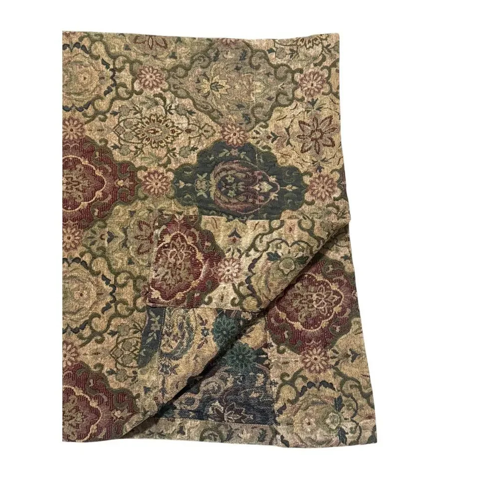 Single Stunning Tapestry Fringe Valance Scalloped Short Curtain Rug Print Brown
